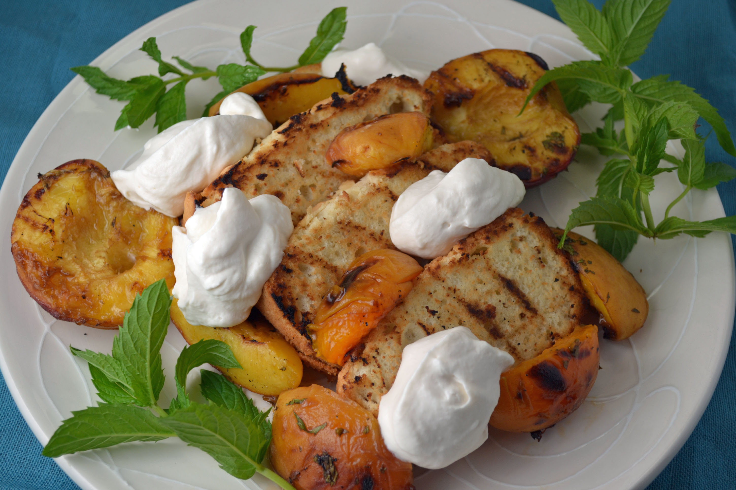 Grilled Princess Pound Cake with Roasted Peaches